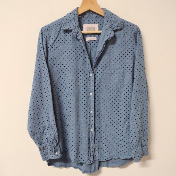 Blue Polka Dot Women's Top - Picture 1 of 10